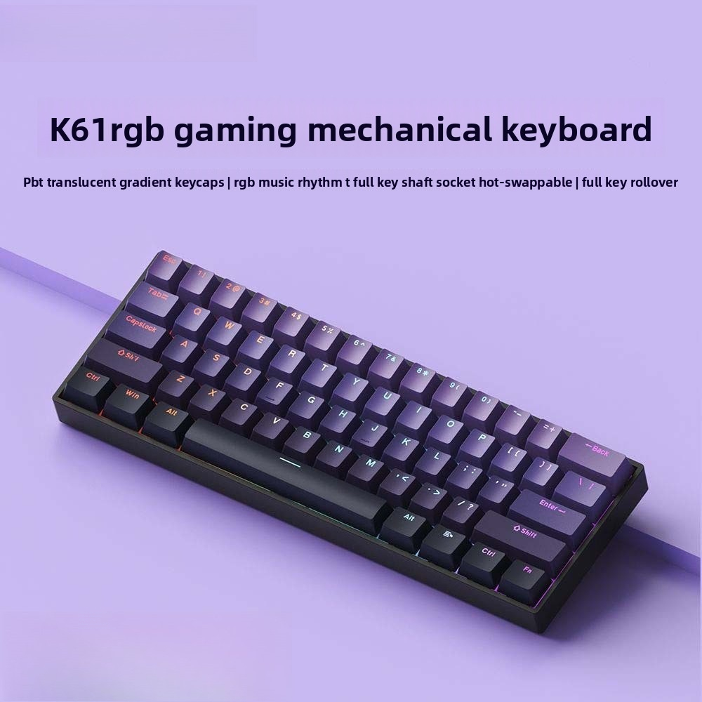 Keyboard Gaming Blue Switch - 60% 무선 블루투스 2.4G 기계식 키보드