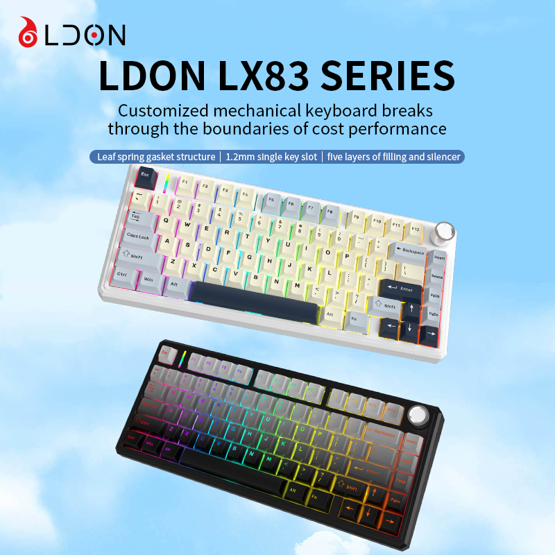 Gaming Keyboard Hot Swappable - LDON LX83 무선 기계식 게이밍 키보드,