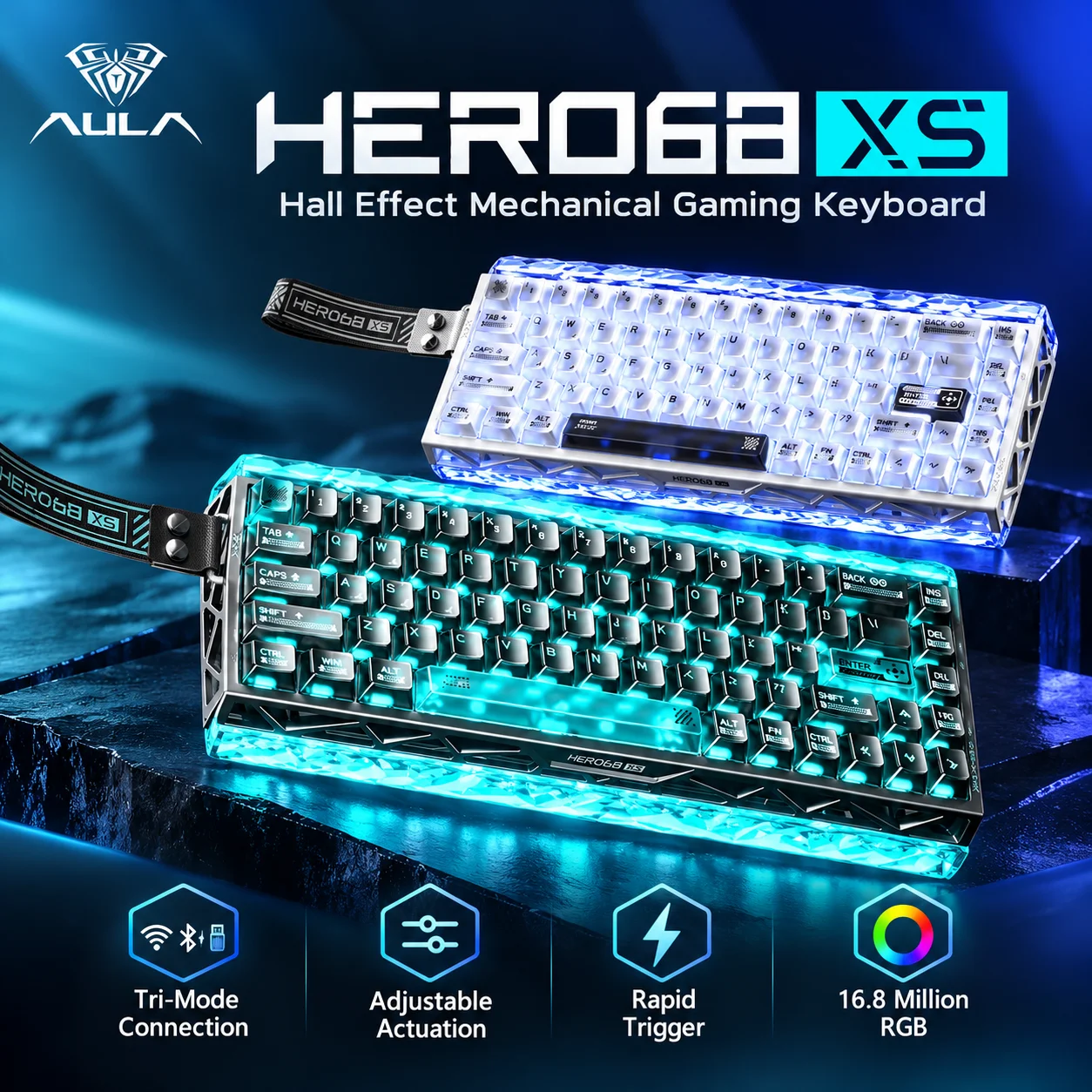 Gaming Keyboard Nearby - AULA Hero68 XS 홀 효과 게이밍